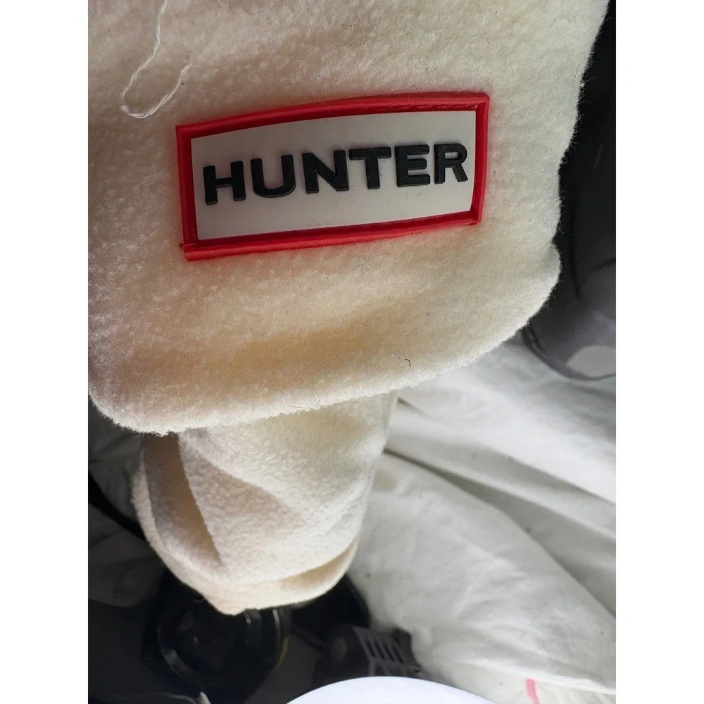 Hunter Women Tall Black Rubber Rain Boots Buckle Detail Side Logo Size 5